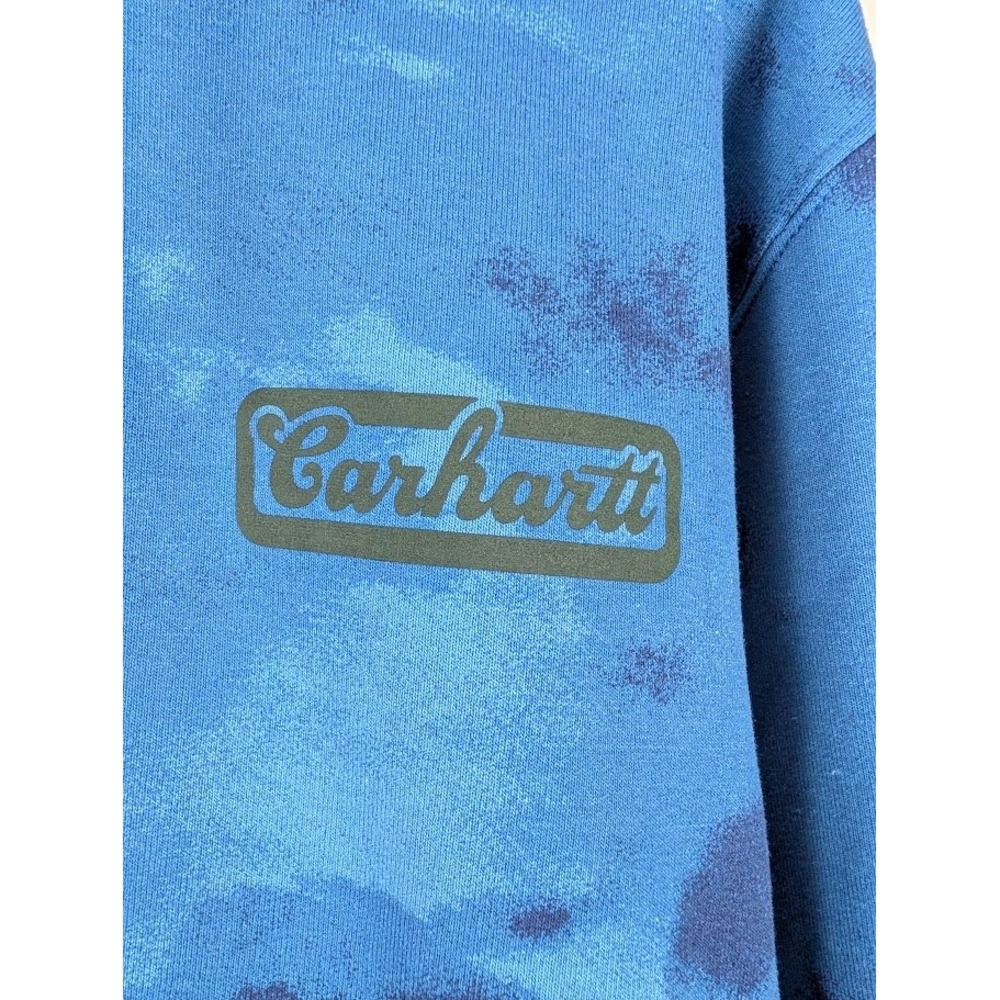 NWOT Carhartt Mens Blue Cloud Tie Dye Loose Fit Hoodie Sweatshirt TS7206- Medium - Picture 3 of 12